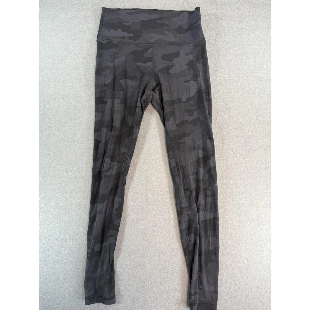 Lululemon Wunder Under High-Rise Leggins 8 Black Camo High‎ Rise Athletic